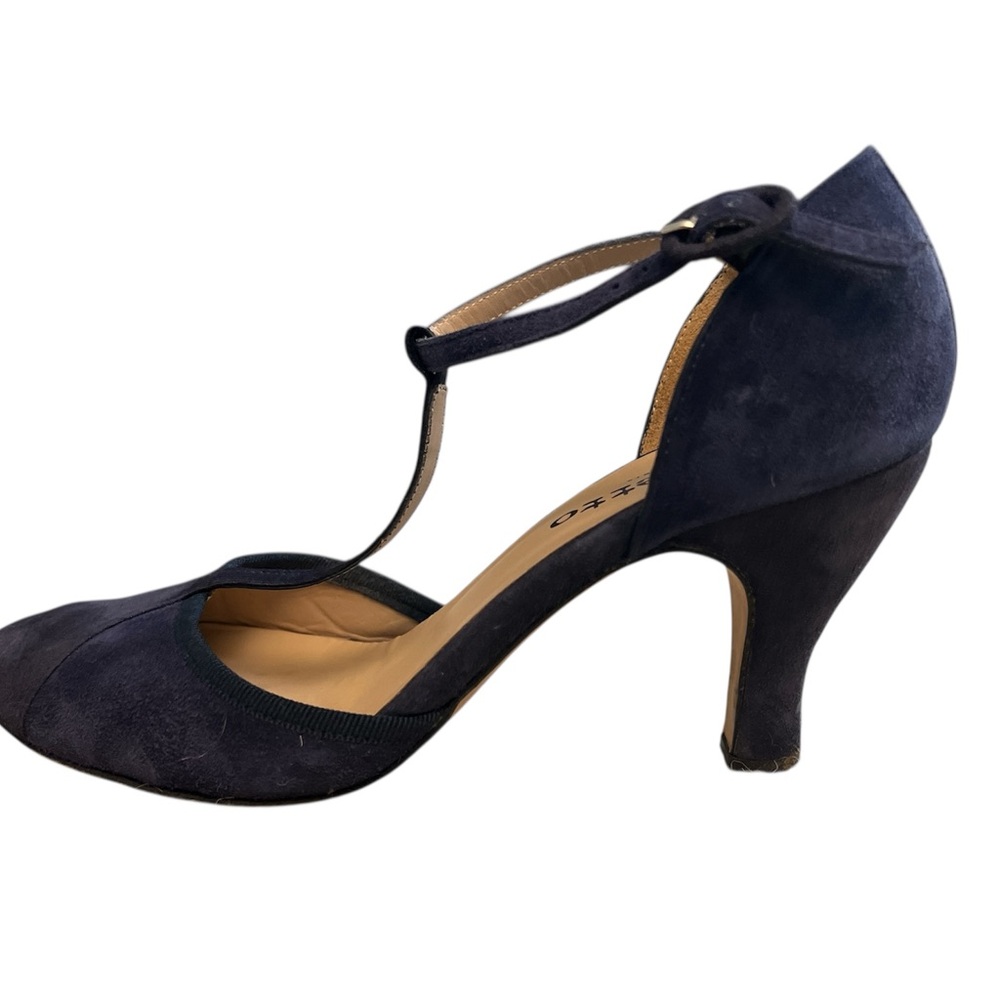 Repetto Paris Navy T-Strap Heels Suede 39